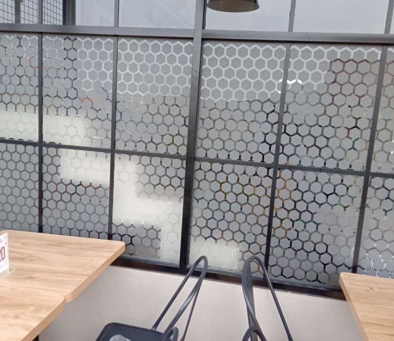 sticker motif sandblast hexagonal