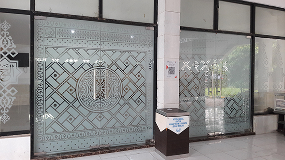 motif sticker sandblast untuk masjid